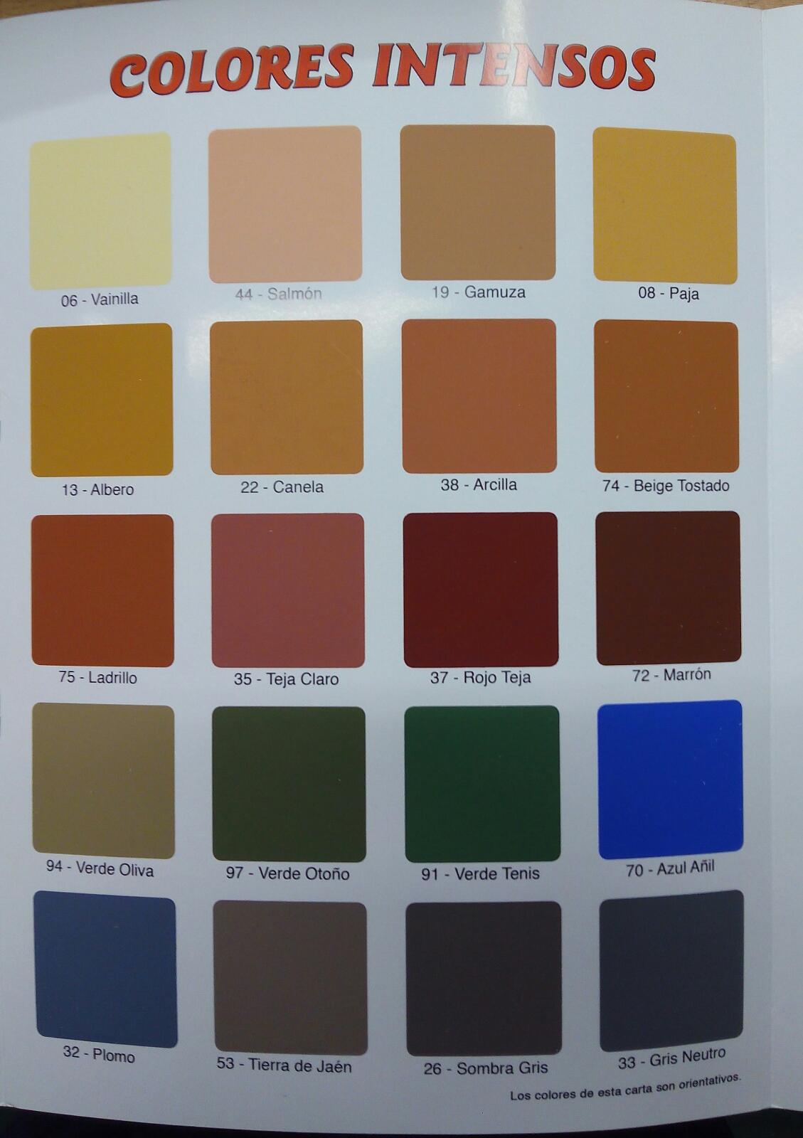 Paleta de Colores  Cartas de Colores NCS, RAL, Pantone